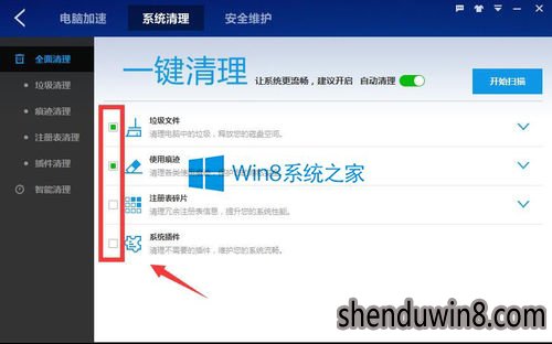 选择清理的项目