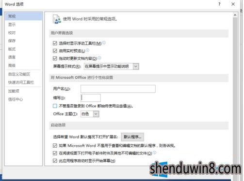 “word选项”对话框