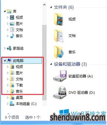 找回win10.1资源管理器库方法
