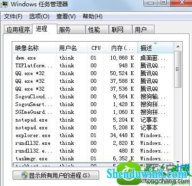 键Ctrl+Alt+del即可调出任务管理器界面,也就是如下图中所示的界面了。 win10系统电脑开机黑屏只出现鼠标光标的解决方法