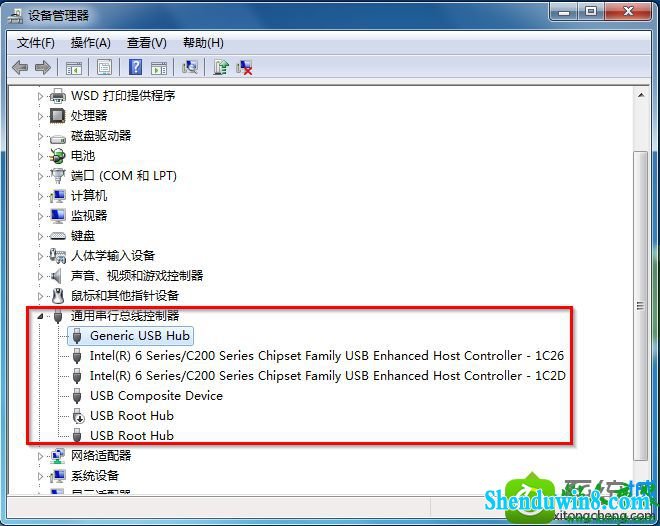 找到“通用串行总线控制器” win10系统重装系统后无法检测到U盘的解决方法