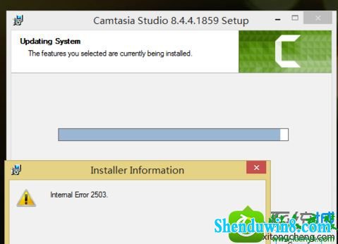 win10ϵͳװCamtasia studioʾintemal Error 2503Ľ