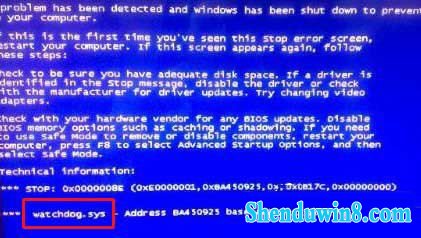 win8.1看视频时突然出现watchdog.sys蓝屏该如何解决?