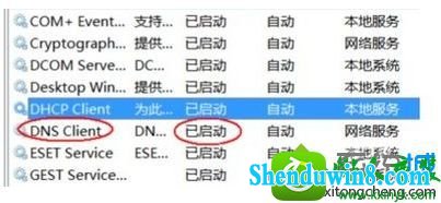 找到“dnsClient” win10系统打开网页遇到dns无响应情况的解决方法