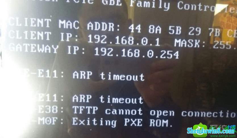 win10ϵͳʾpxE-E11:arp time outpxE-E38:TFTp cannot open connectionĽ