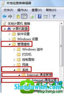 点击“internet 通信管理” win8.1系统开机自动打开iE浏览器并且提示登录的解决方法