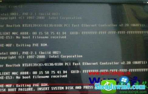 win8.1系统u盘安装电脑后开机提示disK BooT FAiLURE的解决方法