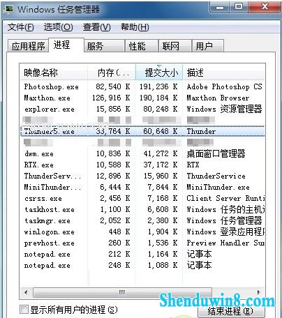 win10怎么样用任务管理器器查看程序占用的虚拟内存 三联
