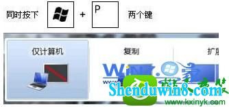 按windows+p快捷键进行快速切换 win10系统笔记本快速连接扩展另一个显示器的操作方法